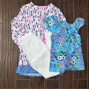 Lily Pulitzer And More. Colorful Bundle of 3. Size small, jeans size 6.
